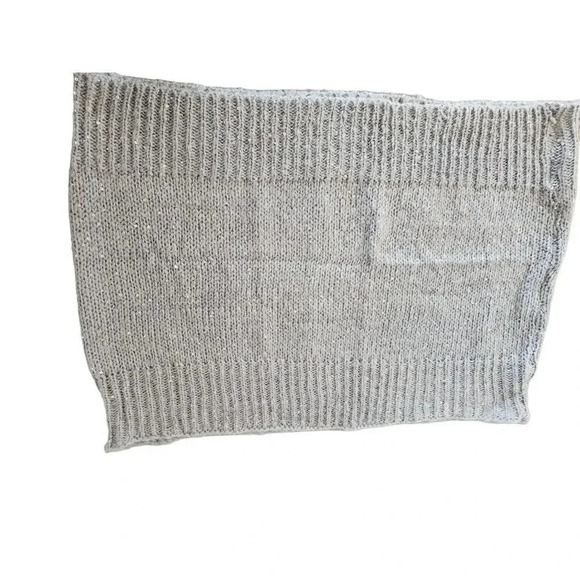 H&M Scarf Womens One Size Beige Gray Knit Sequin - Picture 2 of 5